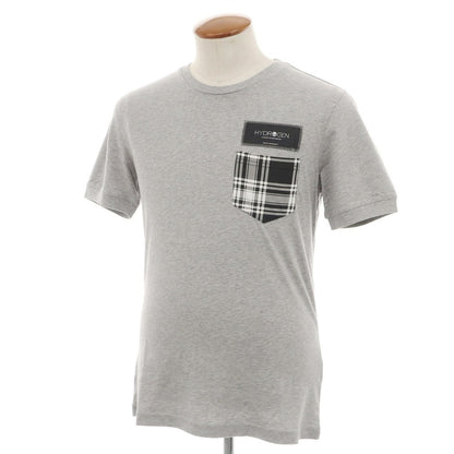 【中古】ハイドロゲン HYDROGEN コットン クルーネック ポケット 半袖Ｔシャツ グレー【 M 】【 状態ランクA 】【 メンズ 】