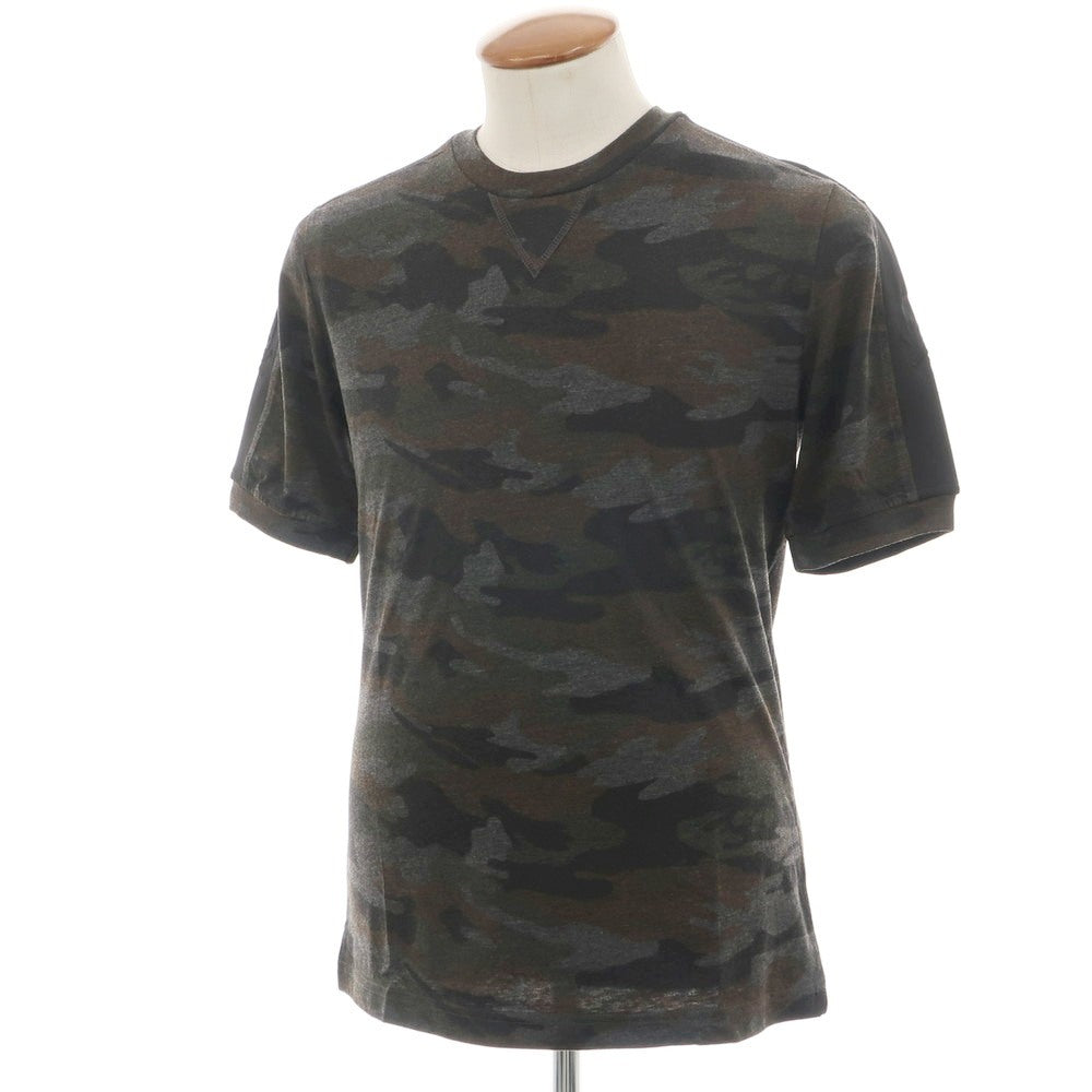 【中古】ハイドロゲン HYDROGEN コットンポリエステル カモフラ クルーネック 半袖Ｔシャツ ダークグレーxブラック【 M 】【 状態ランクA 】【 メンズ 】