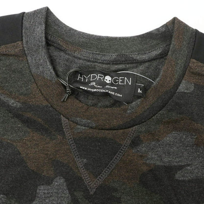 【中古】ハイドロゲン HYDROGEN コットンポリエステル カモフラ クルーネック 半袖Ｔシャツ ダークグレーxブラック【 M 】【 状態ランクA 】【 メンズ 】