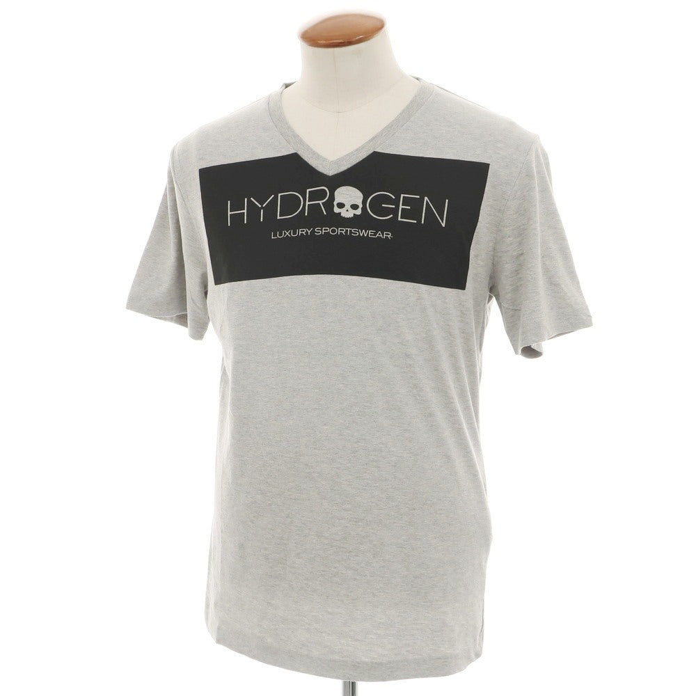 【中古】ハイドロゲン HYDROGEN コットン Vネック 半袖Ｔシャツ ライトグレー【 M 】【 状態ランクA 】【 メンズ 】