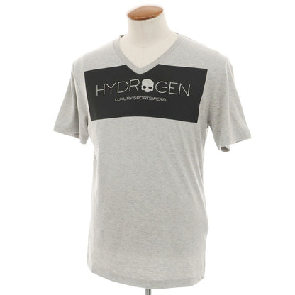 【中古】ハイドロゲン HYDROGEN コットン Vネック 半袖Ｔシャツ ライトグレー【 M 】【 状態ランクA 】【 メンズ 】