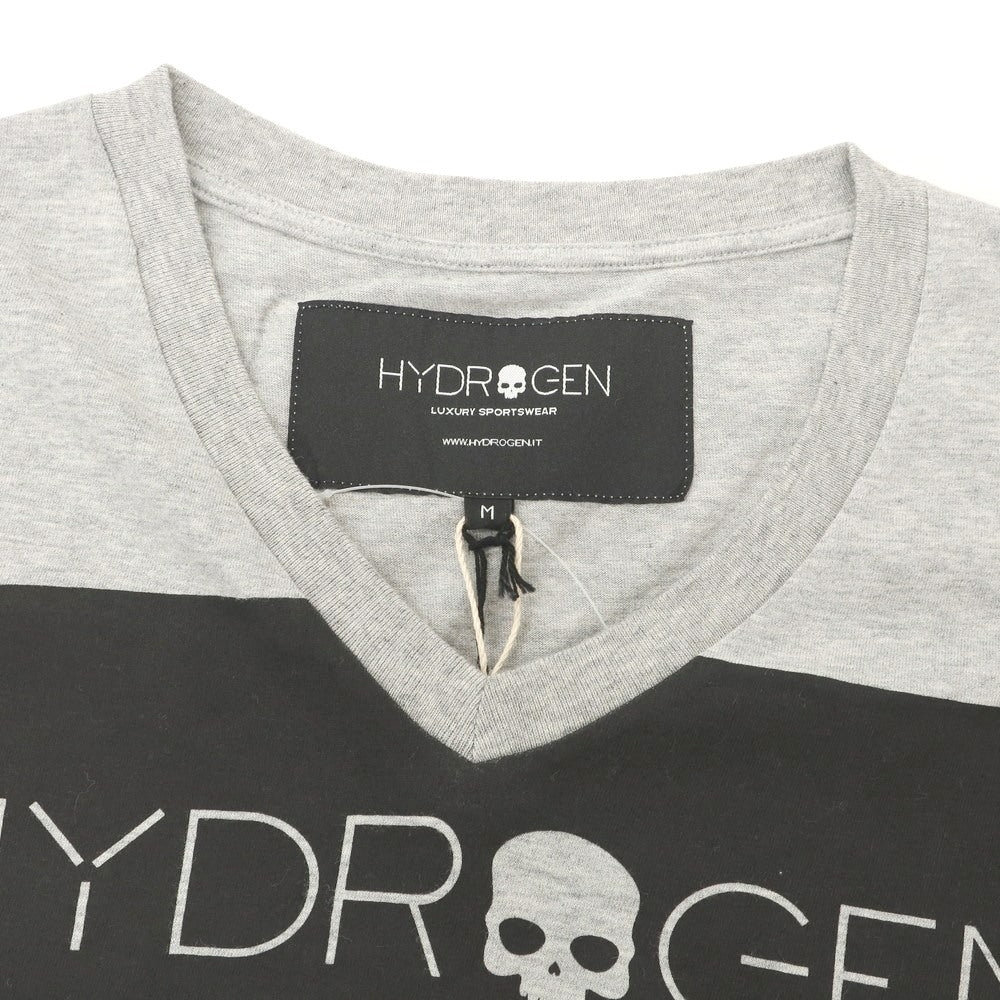 【中古】ハイドロゲン HYDROGEN コットン Vネック 半袖Ｔシャツ ライトグレー【 M 】【 状態ランクA 】【 メンズ 】