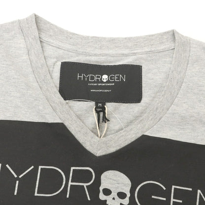 【中古】ハイドロゲン HYDROGEN コットン Vネック 半袖Ｔシャツ ライトグレー【 M 】【 状態ランクA 】【 メンズ 】