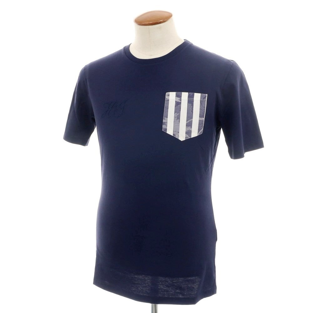 【中古】ハイドロゲン HYDROGEN コットン クルーネック ポケット 半袖Ｔシャツ ネイビー【 M 】【 状態ランクA 】【 メンズ 】
