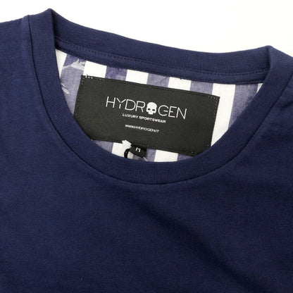 【中古】ハイドロゲン HYDROGEN コットン クルーネック ポケット 半袖Ｔシャツ ネイビー【 M 】【 状態ランクA 】【 メンズ 】