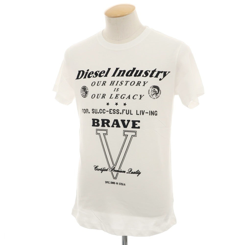 【中古】【未使用】ディーゼル DIESEL コットン クルーネック 半袖Ｔシャツ ホワイト【 S 】【 状態ランクS 】【 メンズ 】