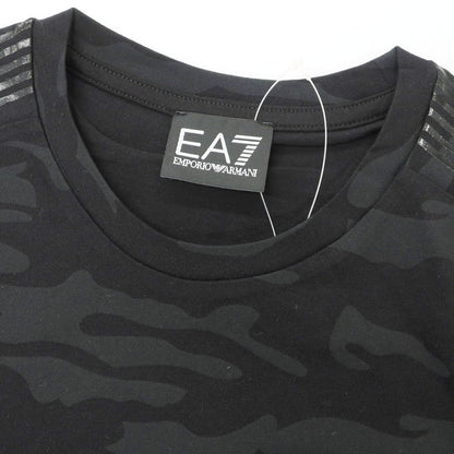 【中古】【未使用】エンポリオ アルマーニ EMPORIO ARMANI コットン カモフラ クルーネック 半袖Ｔシャツ ブラックxチャコール【 S 】【 状態ランクS 】【 メンズ 】