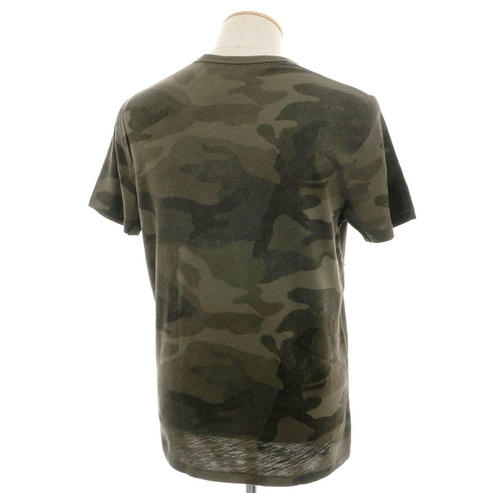 【中古】【未使用】アバクロンビー アンド フィッチ Abercrombie &amp; Fitch コットン カモフラ クルーネック ポケット 半袖Ｔシャツ オリーブ【 S 】【 状態ランクS 】【 メンズ 】