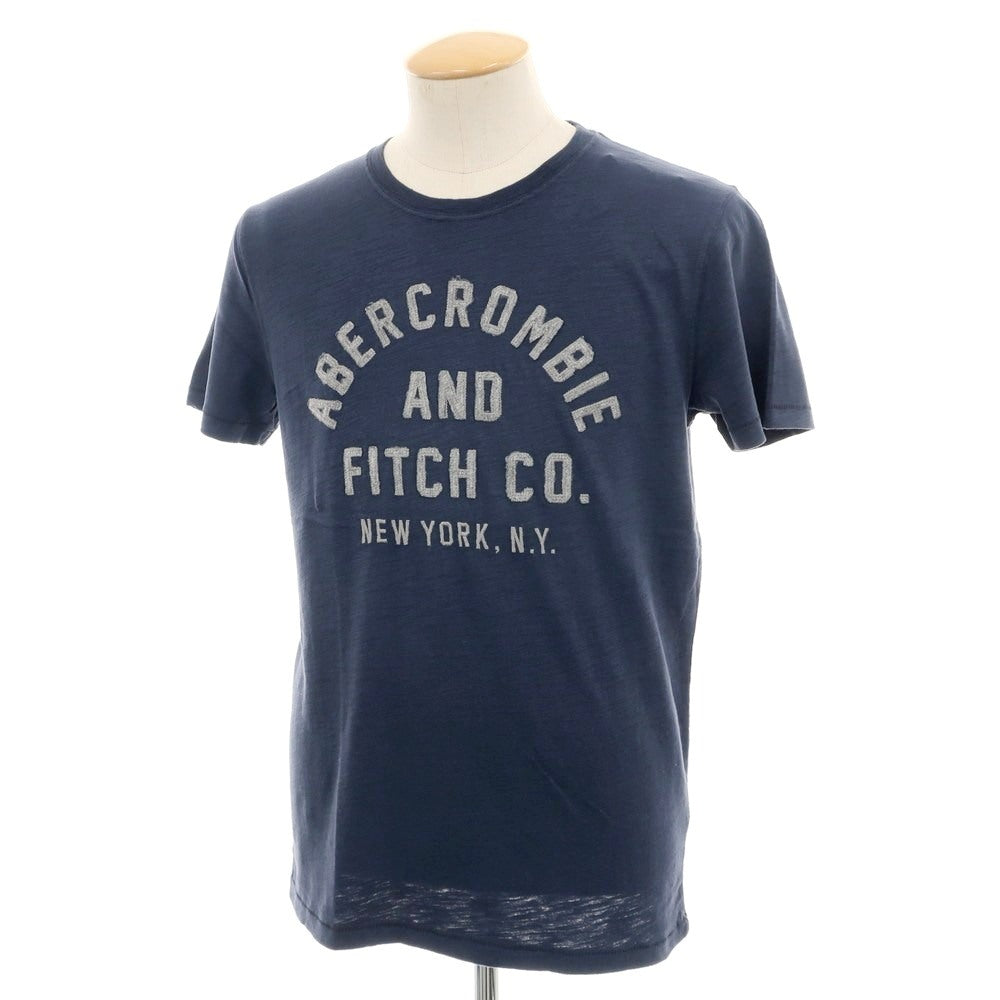【中古】【未使用】アバクロンビー アンド フィッチ Abercrombie &amp; Fitch コットン クルーネック 半袖Ｔシャツ ネイビー【 S 】【 状態ランクS 】【 メンズ 】