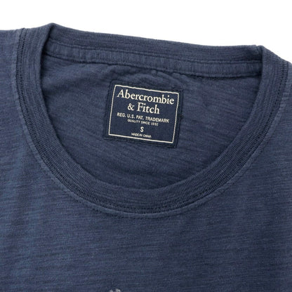 【中古】【未使用】アバクロンビー アンド フィッチ Abercrombie &amp; Fitch コットン クルーネック 半袖Ｔシャツ ネイビー【 S 】【 状態ランクS 】【 メンズ 】