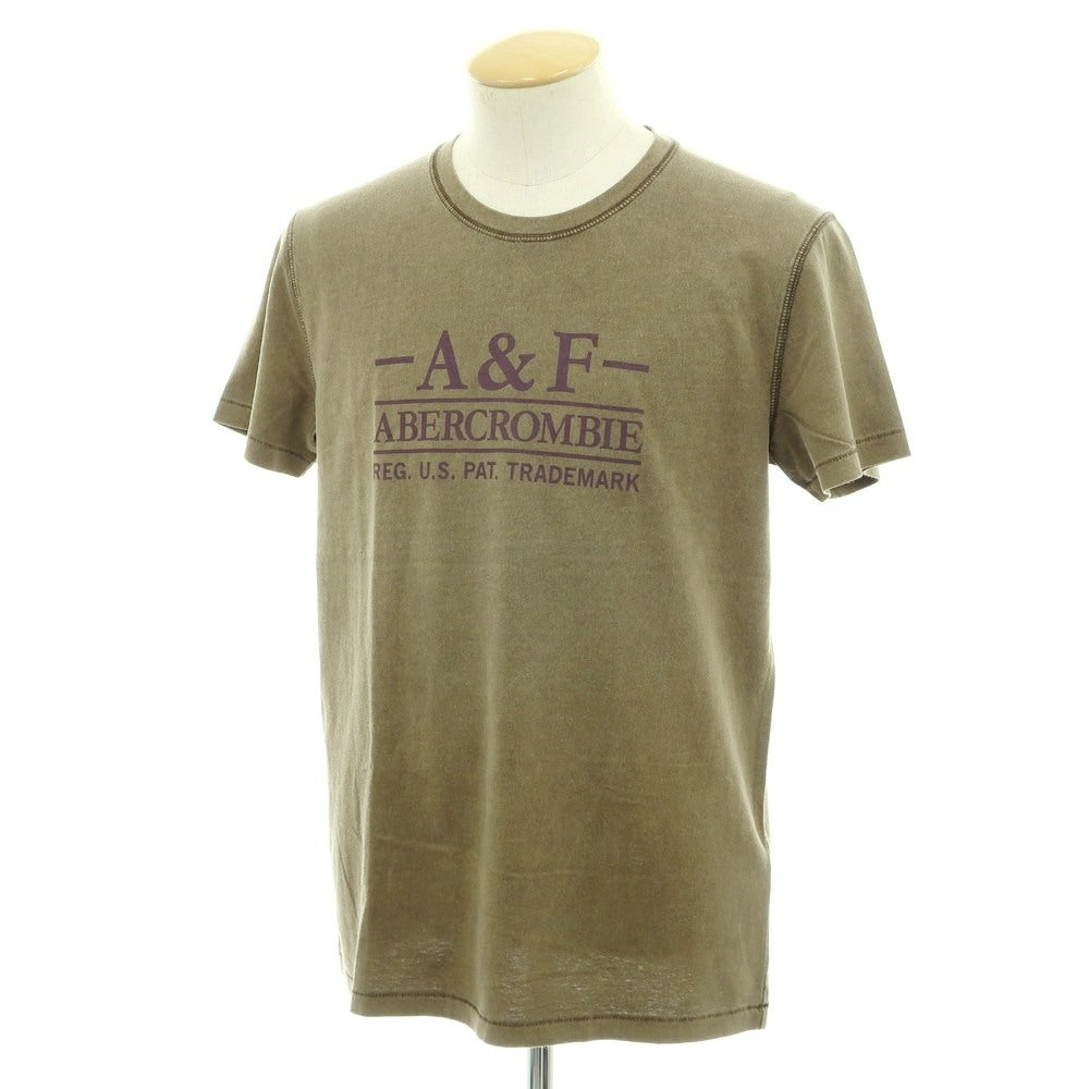 【中古】【未使用】アバクロンビー アンド フィッチ Abercrombie &amp; Fitch ガーメントダイ コットン クルーネック 半袖Ｔシャツ オリーブ【 S 】【 状態ランクS 】【 メンズ 】