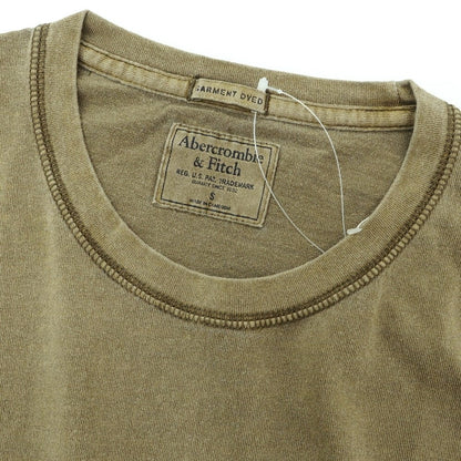 【中古】【未使用】アバクロンビー アンド フィッチ Abercrombie &amp; Fitch ガーメントダイ コットン クルーネック 半袖Ｔシャツ オリーブ【 S 】【 状態ランクS 】【 メンズ 】