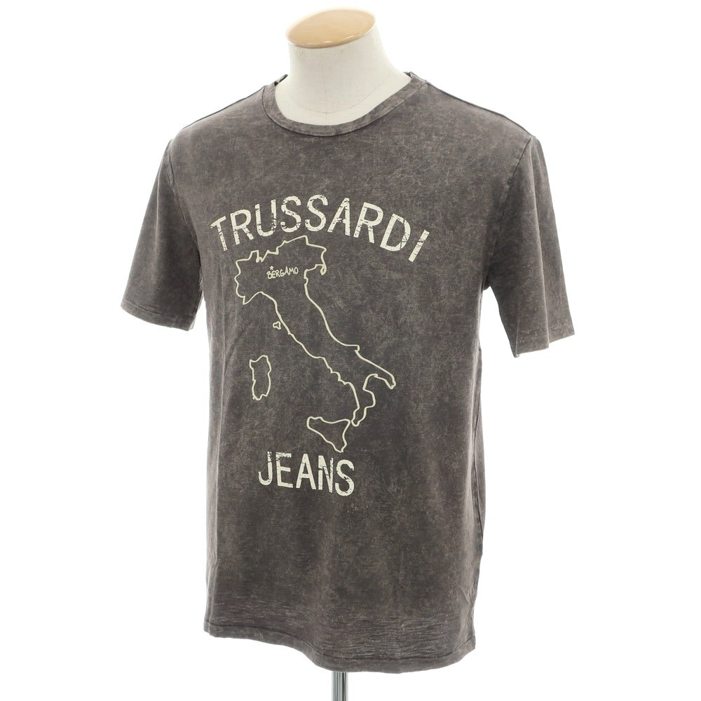 【中古】トラサルディ TRUSSARDI コットン クルーネック 半袖Ｔシャツ グレー系【 S 】【 状態ランクA 】【 メンズ 】