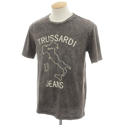 【中古】トラサルディ TRUSSARDI コットン クルーネック 半袖Ｔシャツ グレー系【 S 】【 状態ランクA 】【 メンズ 】