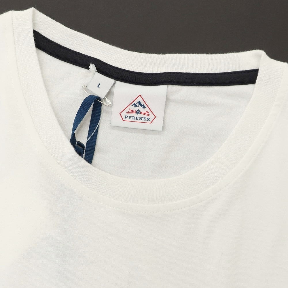 【中古】ピレネックス Pyrenex ストレッチ コットン クルーネック 半袖Ｔシャツ ホワイト【 L 】【 状態ランクA 】【 メンズ 】