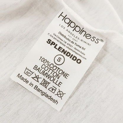 【中古】ハピネス Happiness コットン クルーネック 半袖Ｔシャツ ホワイト【 S 】【 状態ランクA 】【 メンズ 】