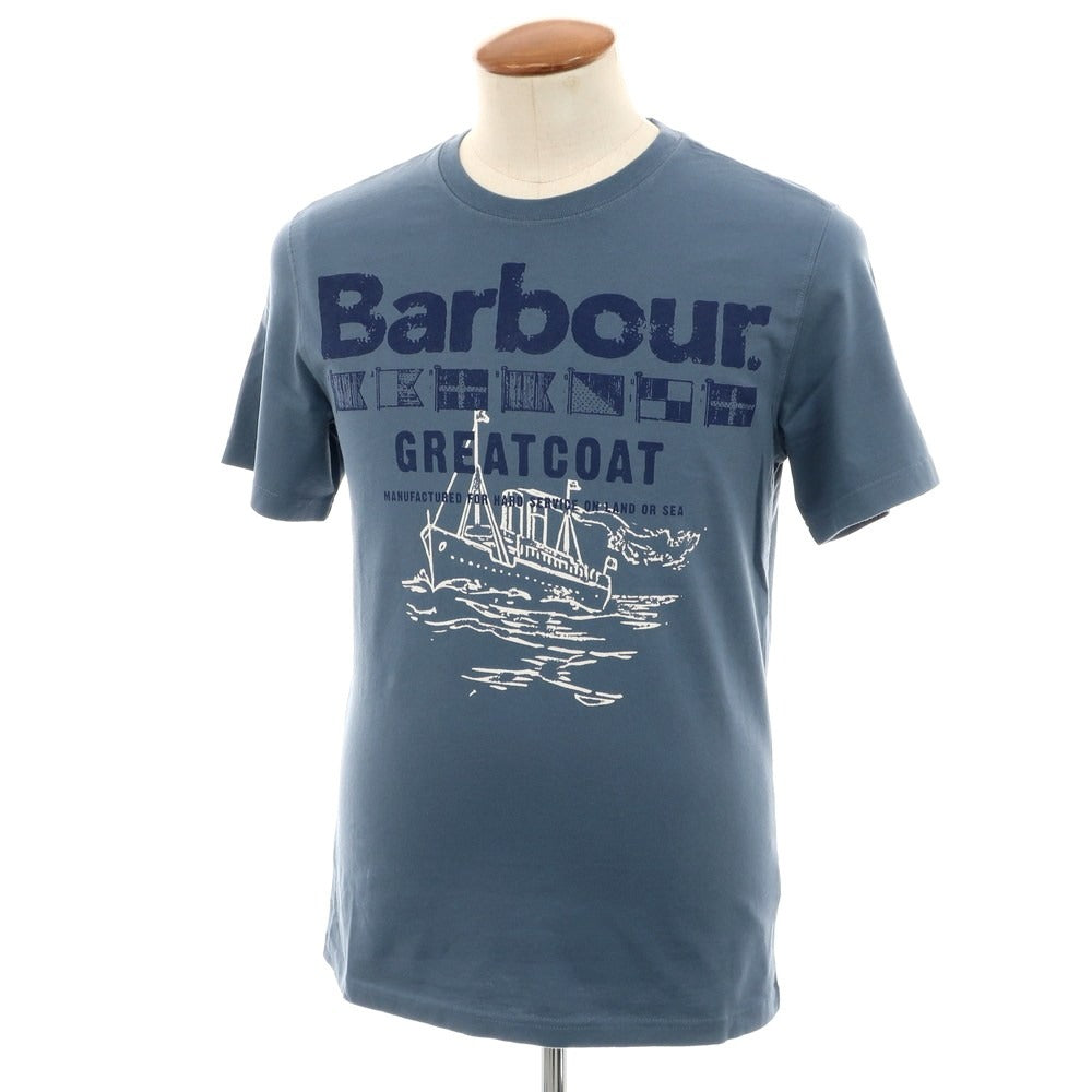 【中古】【未使用】バブアー Barbour コットン クルーネック 半袖Ｔシャツ ダスティブルー系【 M 】【 状態ランクS 】【 メンズ 】
