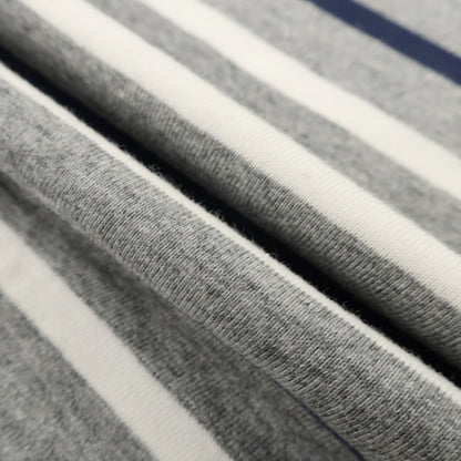 【中古】【未使用】フレッドペリー FRED PERRY コットン ボーダー クルーネック 半袖Ｔシャツ グレーxネイビー×ホワイト【 S 】【 状態ランクS 】【 メンズ 】