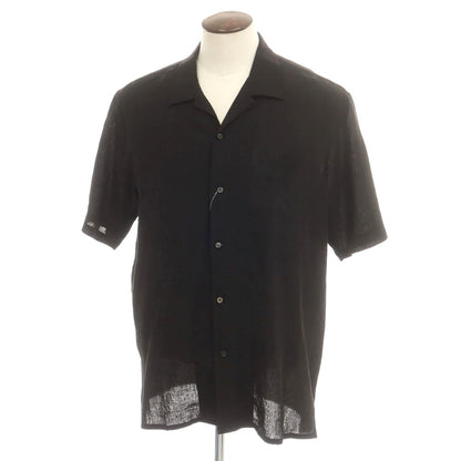 【中古】カル Cale 2025年春夏 リネン系 オープンカラー 半袖シャツ ブラック【 5 】【 状態ランクB 】【 メンズ 】
