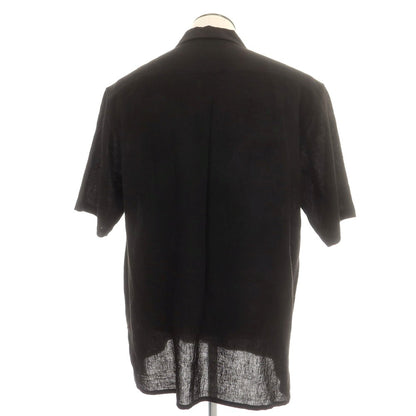 【中古】カル Cale 2025年春夏 リネン系 オープンカラー 半袖シャツ ブラック【 5 】【 状態ランクB 】【 メンズ 】