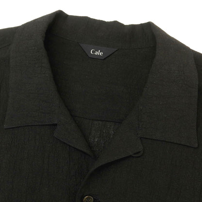 【中古】カル Cale 2025年春夏 リネン系 オープンカラー 半袖シャツ ブラック【 5 】【 状態ランクB 】【 メンズ 】