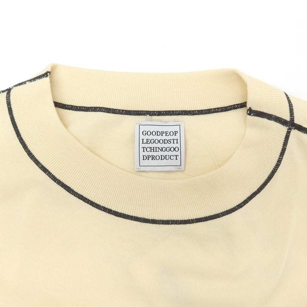 【中古】グッド ピープル グッド ステッチング グッド プロダクト GOOD PEOPLE GOOD STITCHING GOOD PRODUCT 2025年春夏 コットン系 クルーネック 半袖Ｔシャツ ライトクリームベージュ【 表記なし（L位） 】【 状態ランクB 】【 メンズ 】[EPD]