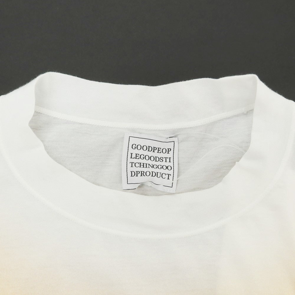 【中古】グッド ピープル グッド ステッチング グッド プロダクト GOOD PEOPLE GOOD STITCHING GOOD PRODUCT 2025年春夏 コットン系 クルーネック 半袖Ｔシャツ ライトオレンジxホワイト【 表記なし（L位） 】【 状態ランクB 】【 メンズ 】 [DPD]
