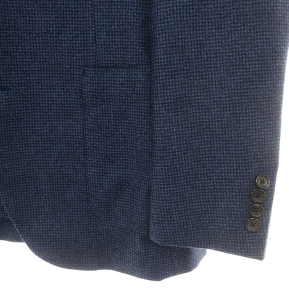 【中古】イセタンメンズ ISETAN MENS ウール ハウンドトゥース柄 テーラードジャケット メランジブルーxブラック【 44 】【 状態ランクB 】【 メンズ 】