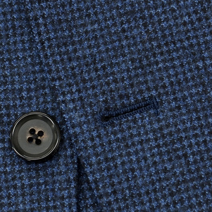 【中古】イセタンメンズ ISETAN MENS ウール ハウンドトゥース柄 テーラードジャケット メランジブルーxブラック【 44 】【 状態ランクB 】【 メンズ 】