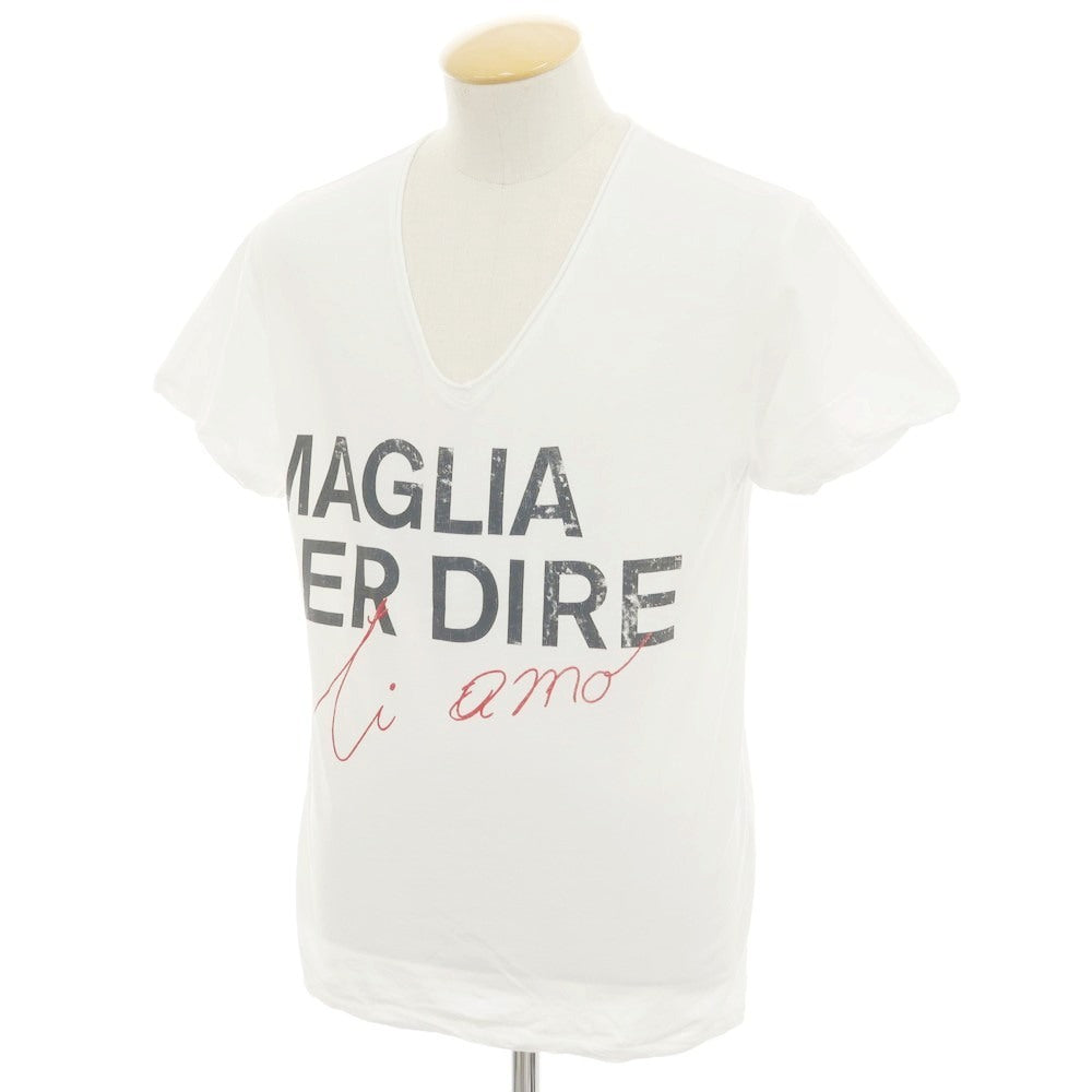 [Used] MAGLIA Cotton V-neck short-sleeve T-shirt White [S] [Condition Rank B] [Men&