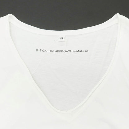 [Used] MAGLIA Cotton V-neck short-sleeve T-shirt White [S] [Condition Rank B] [Men&