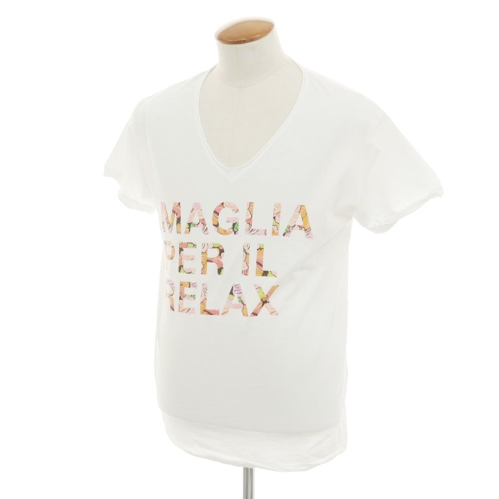 [Used] MAGLIA Cotton V-neck short-sleeve T-shirt White [M] [Condition Rank B] [Men&