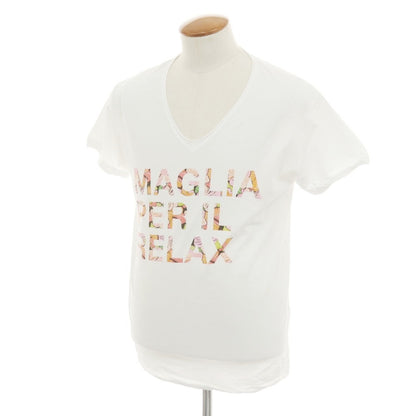 [Used] MAGLIA Cotton V-neck short-sleeve T-shirt White [M] [Condition Rank B] [Men&