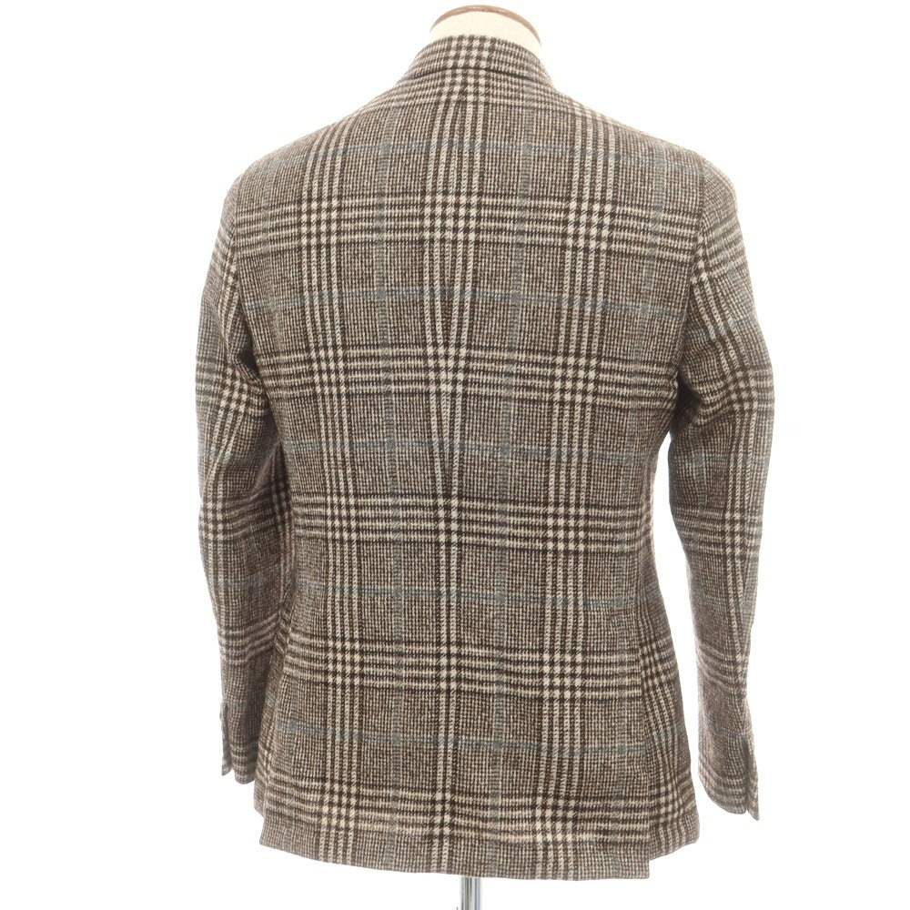 【中古】サルトリア ラトーレ SARTORIA LATORRE ウールアルパカ チェック テーラードジャケット ブラウンxベージュ【 46 】【 状態ランクB 】【 メンズ 】