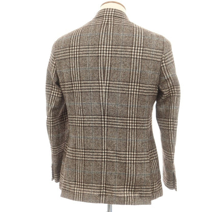 【中古】サルトリア ラトーレ SARTORIA LATORRE ウールアルパカ チェック テーラードジャケット ブラウンxベージュ【 46 】【 状態ランクB 】【 メンズ 】