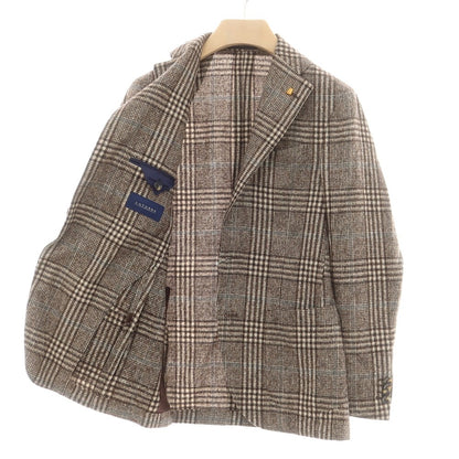 【中古】サルトリア ラトーレ SARTORIA LATORRE ウールアルパカ チェック テーラードジャケット ブラウンxベージュ【 46 】【 状態ランクB 】【 メンズ 】