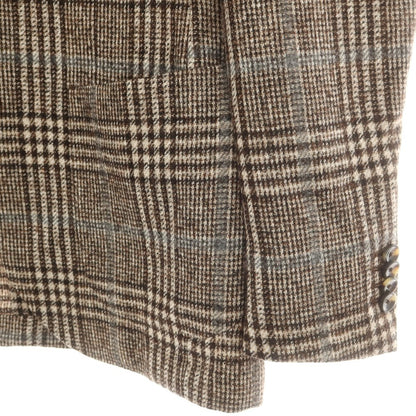 【中古】サルトリア ラトーレ SARTORIA LATORRE ウールアルパカ チェック テーラードジャケット ブラウンxベージュ【 46 】【 状態ランクB 】【 メンズ 】