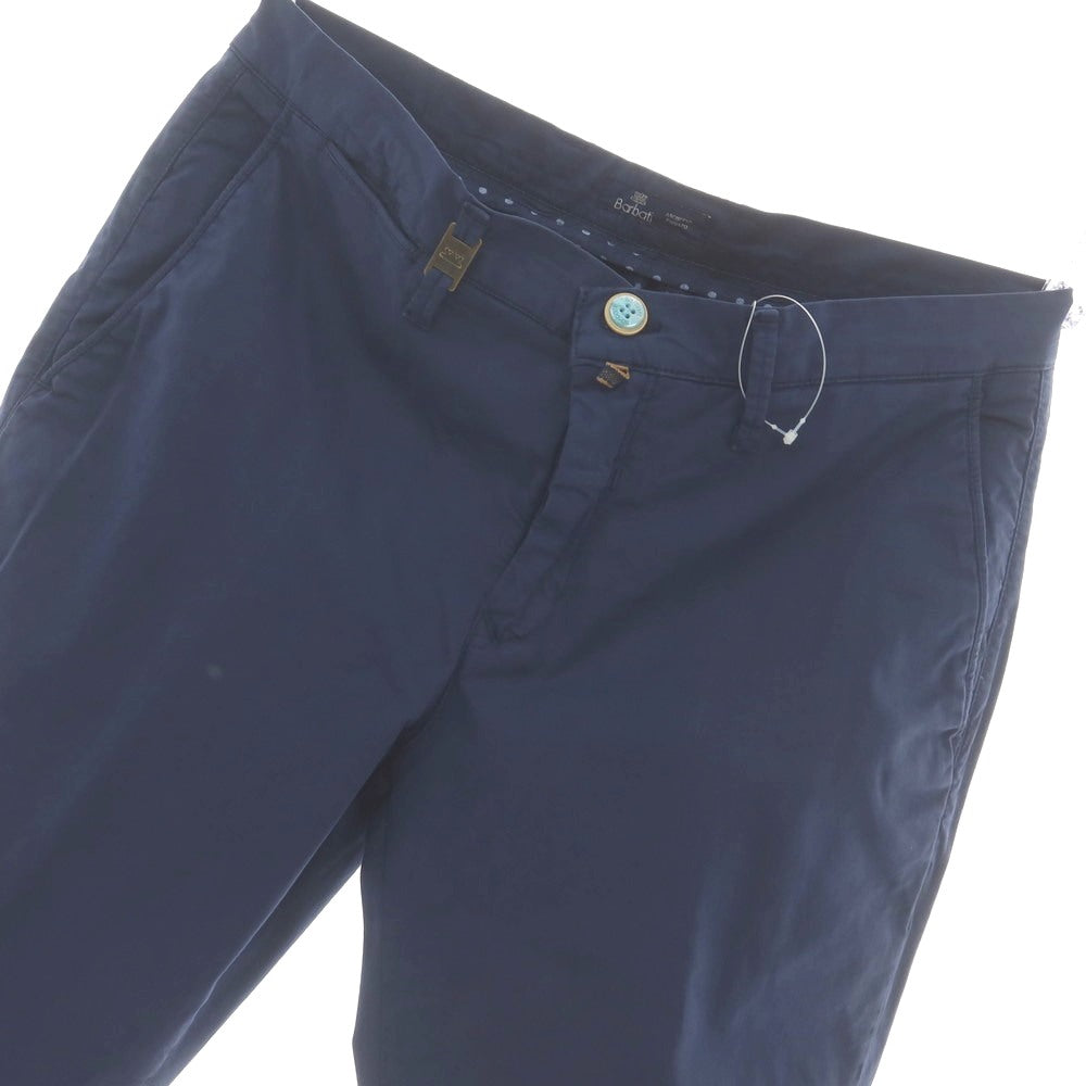 [Used] Barbati Stretch Cotton Casual Slacks Pants Navy [46] [Condition Rank B] [Men&