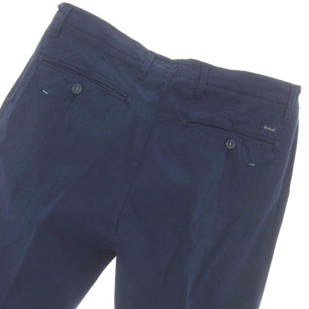 [Used] Barbati Stretch Cotton Casual Slacks Pants Navy [46] [Condition Rank B] [Men&