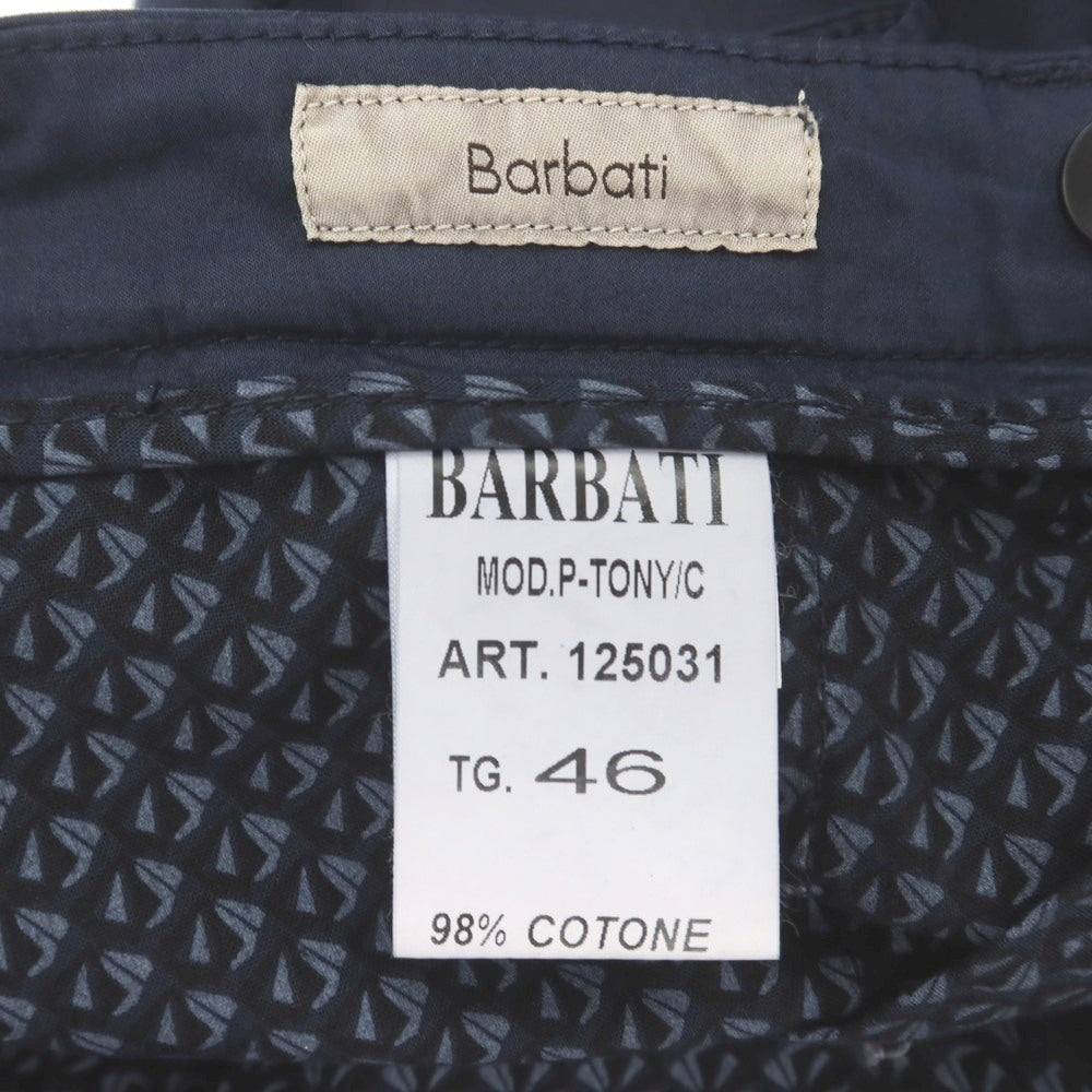 [Used] Barbuti Stretch Cotton Casual Slacks Pants Navy [46] [Condition Rank B] [Men&