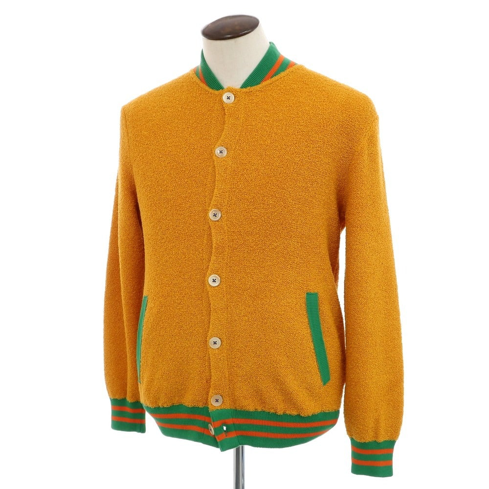 [New] GALLIA Cotton Nylon Knit Blouson Orange x Green [52] [Condition Rank N] [Men&
