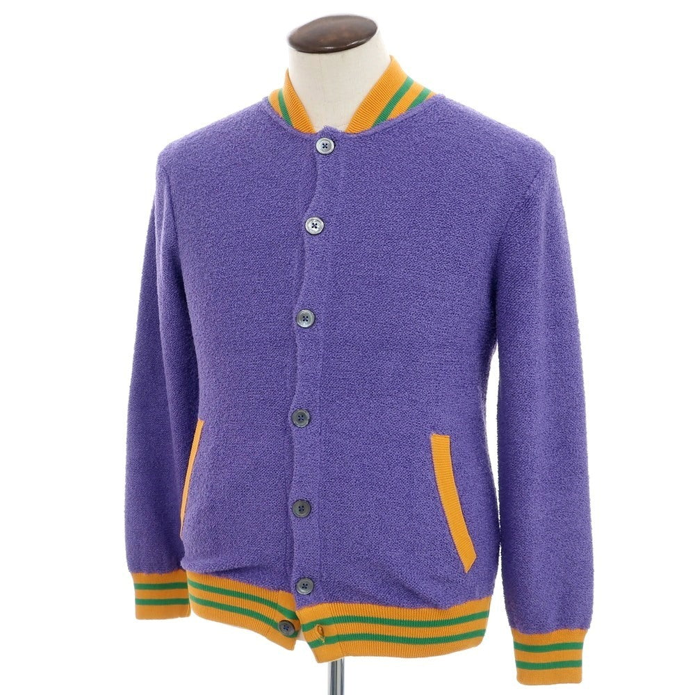 [New] GALLIA Cotton Nylon Knit Blouson Purple x Orange [50] [Condition Rank N] [Men&