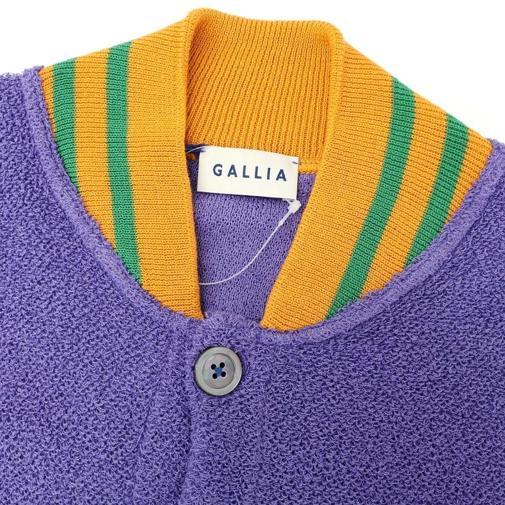 【新品】ガリア GALLIA コットンナイロン ニットブルゾン パープルxオレンジ系【サイズ50】【 状態ランクN 】【 メンズ 】[EPD]