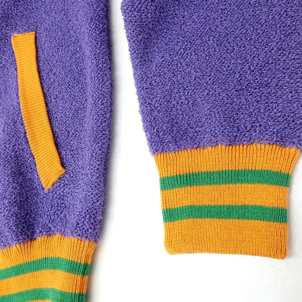 [New] GALLIA Cotton Nylon Knit Blouson Purple x Orange [50] [Condition Rank N] [Men&