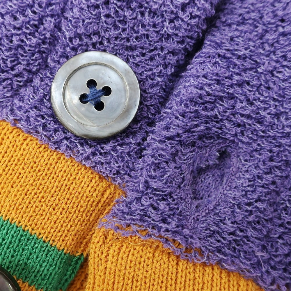 [New] GALLIA Cotton Nylon Knit Blouson Purple x Orange [50] [Condition Rank N] [Men&