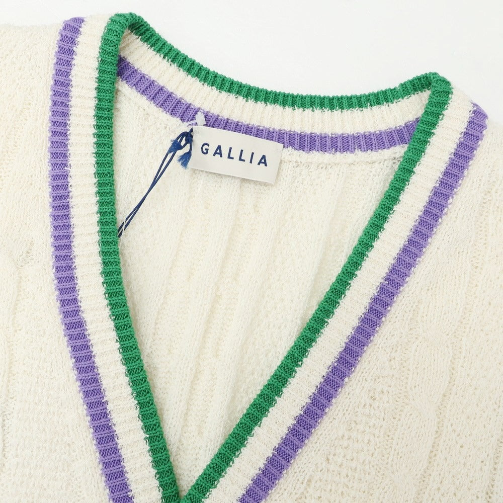 【新品】ガリア GALLIA コットンナイロン ニットベスト アイボリー【サイズ50】【 状態ランクN 】【 メンズ 】[EPD]