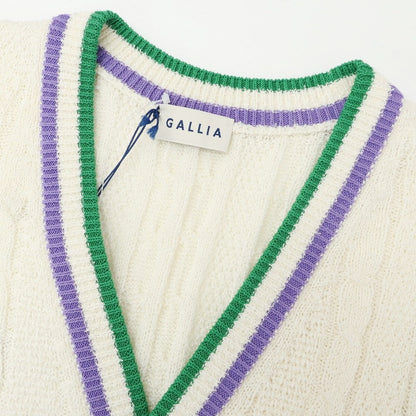 【新品】ガリア GALLIA コットンナイロン ニットベスト アイボリー【 50 】【 状態ランクN 】【 メンズ 】
