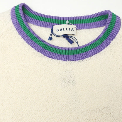 [New] GALLIA Cotton Nylon Crew Neck Pullover Knit Ivory [50] [Condition Rank N] [Men&