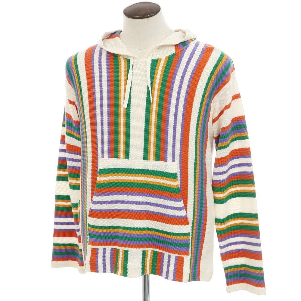 [New] GALLIA Linen Cotton Knit Pullover Hoodie Multicolor [50] [Condition Rank N] [Men&