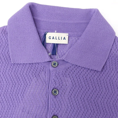 [New] GALLIA High Gauge Cotton Short Sleeve Polo Knit Purple [46] [Condition Rank N] [Men&